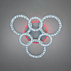 Світлодіодна люстра 110 Вт з підсвічуванням основи та пультом д/к колір каркасу чорний D-3314/3+3BK LED 3color, фото 2