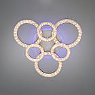 Світлодіодна люстра 110 Вт з підсвічуванням основи та пультом д/к колір каркасу чорний D-3314/3+3BK LED 3color, фото 4