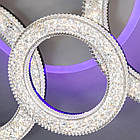 Світлодіодна люстра 110 Вт з підсвічуванням основи та пультом д/к колір каркасу чорний D-3314/3+3BK LED 3color, фото 5