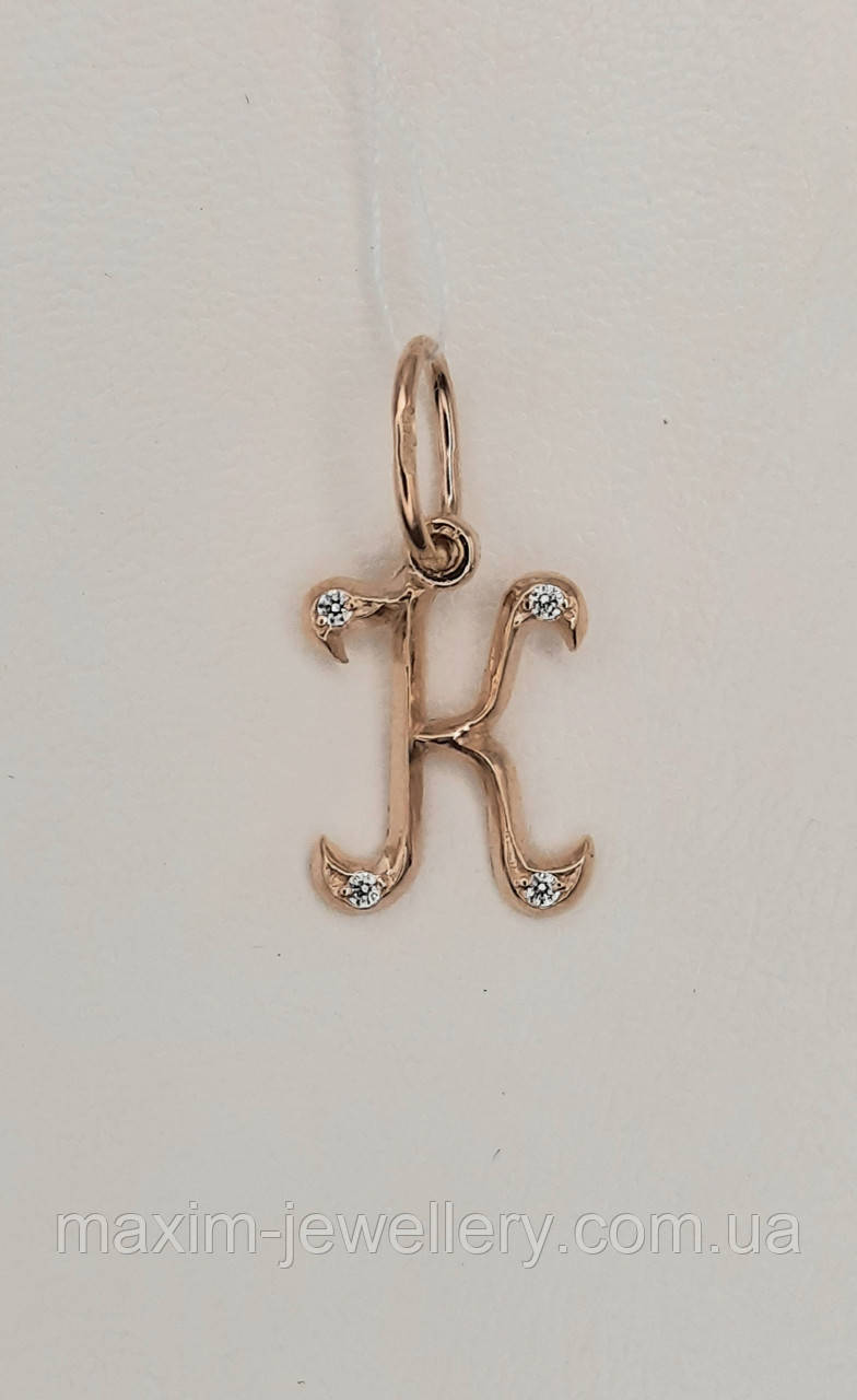 Золота підвіска у формі літери «К», фото 1