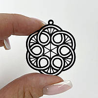 Підвіски пластик Finding Кулон Мандала Starloom Чорний 39 мм х 34 мм х 1.6 мм