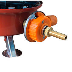 Адаптер для туристичних газових пальників з цанговим кріпленням для підключення до великого газового балона