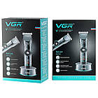 Професійна машинка для стриження волосся VGR V 256 з 6 насадками акумуляторний чоловічий тример для барберів, фото 3