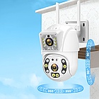 Подвійна камера WiFi V380 вулична поворотна з нічним баченням бездротова система відеоспостереження, фото 7