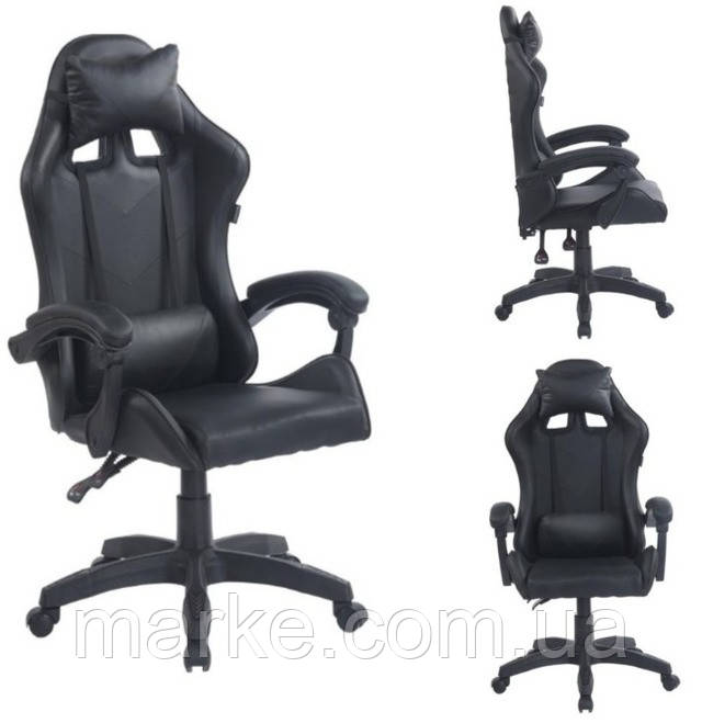 Геймерське крісло ергономічне з подушкою Bonro BN-086 чорне (mrk)