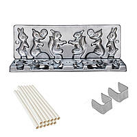 Форма для приготування льодяників та цукерок «Колобок» Заєць, Вовк, Ведмідь, Лисиця