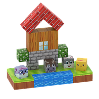 Магнітний конструктор Майнкрафт 46 деталей + 4 фігурки персонажів