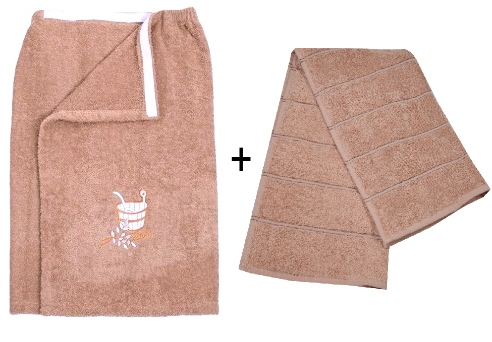 Набір спідниця (кілт) махрова+ рушник 70х140см Пілот для сауни Ярослав Беж, фото 1