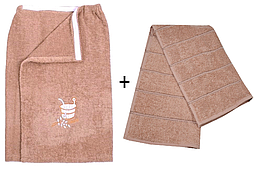 Набір спідниця (кілт) махрова+ рушник 70х140см Пілот для сауни Ярослав Беж