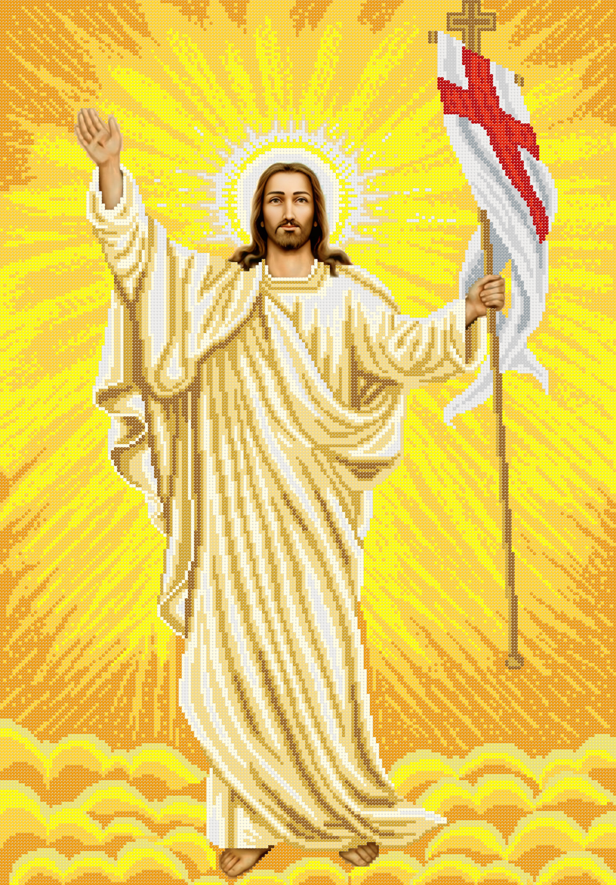 Схема для вишивки бісером ,, Воскресіння Христове(золото),, Сб-2-1047, фото 1