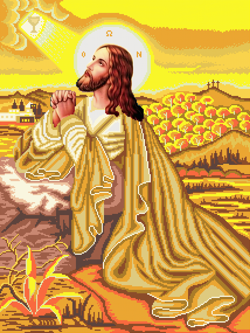 Схема для вишивки бісером ,, Молитва про Чашу(золото),,  Сб-2-1049, фото 1