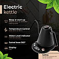 Електричний чайник Adler AD 1349 Black з регулюванням температури та довгим носиком (Польща), фото 9