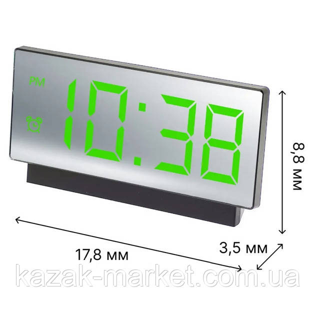 Годинник мережевий настільний цифровий VST-897 від USB-кабелю з підсвіткою на стіл для дому з будильником, фото 1