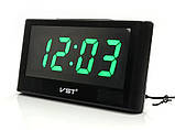 Годинник мережевий настільний цифровий VST-732Y від мережі 220 V з підсвіткою на стіл для дому з будильником, фото 2