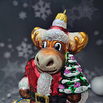 Скляна ялинкова прикраса Лось у костюмі Санти Impuls. асортимент як Irena, Komozja, фото 3