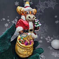 Скляна ялинкова прикраса Лось у костюмі Санти Impuls. асортимент як Irena, Komozja, фото 2