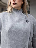 Пальто жіноче демісезонне Шарлін сіре, фото 2