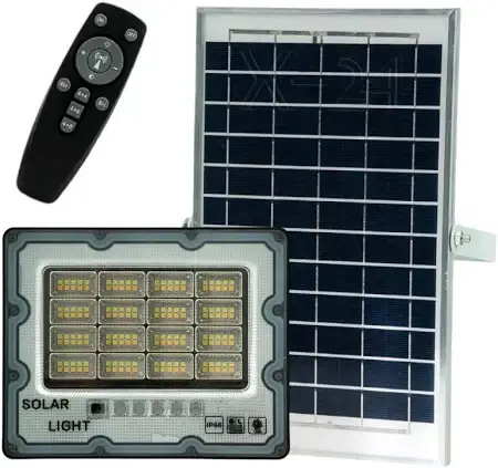 Сонячний вуличний ліхтар SSL JX 007, 100–400W, з датчиком світла, пультом, автономне освітлення двору, саду, паркування, фото 1