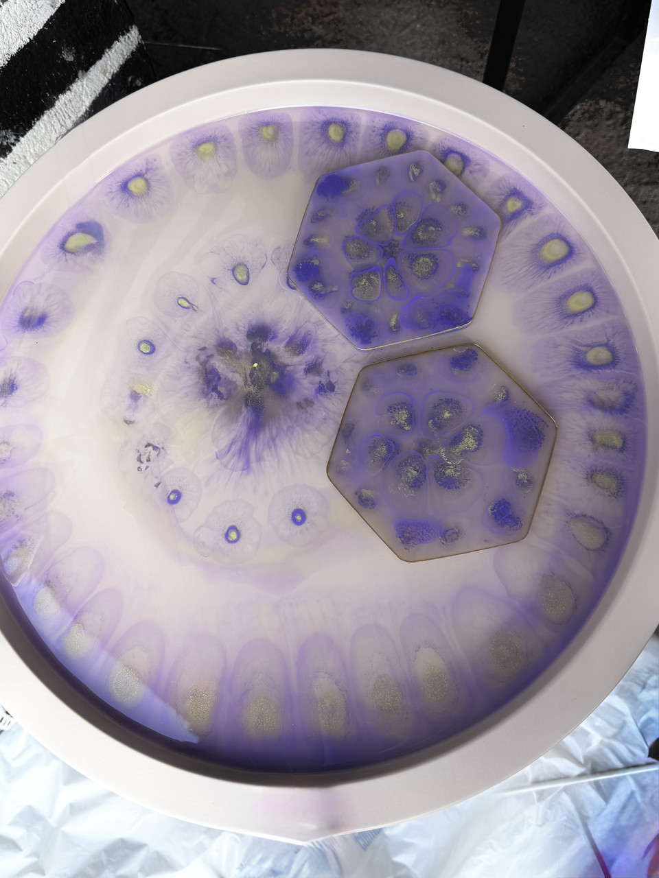 Журнальний столик ручної роботи Violet + 2 підсклянника, створені підкорити  ваше серце!, фото 1