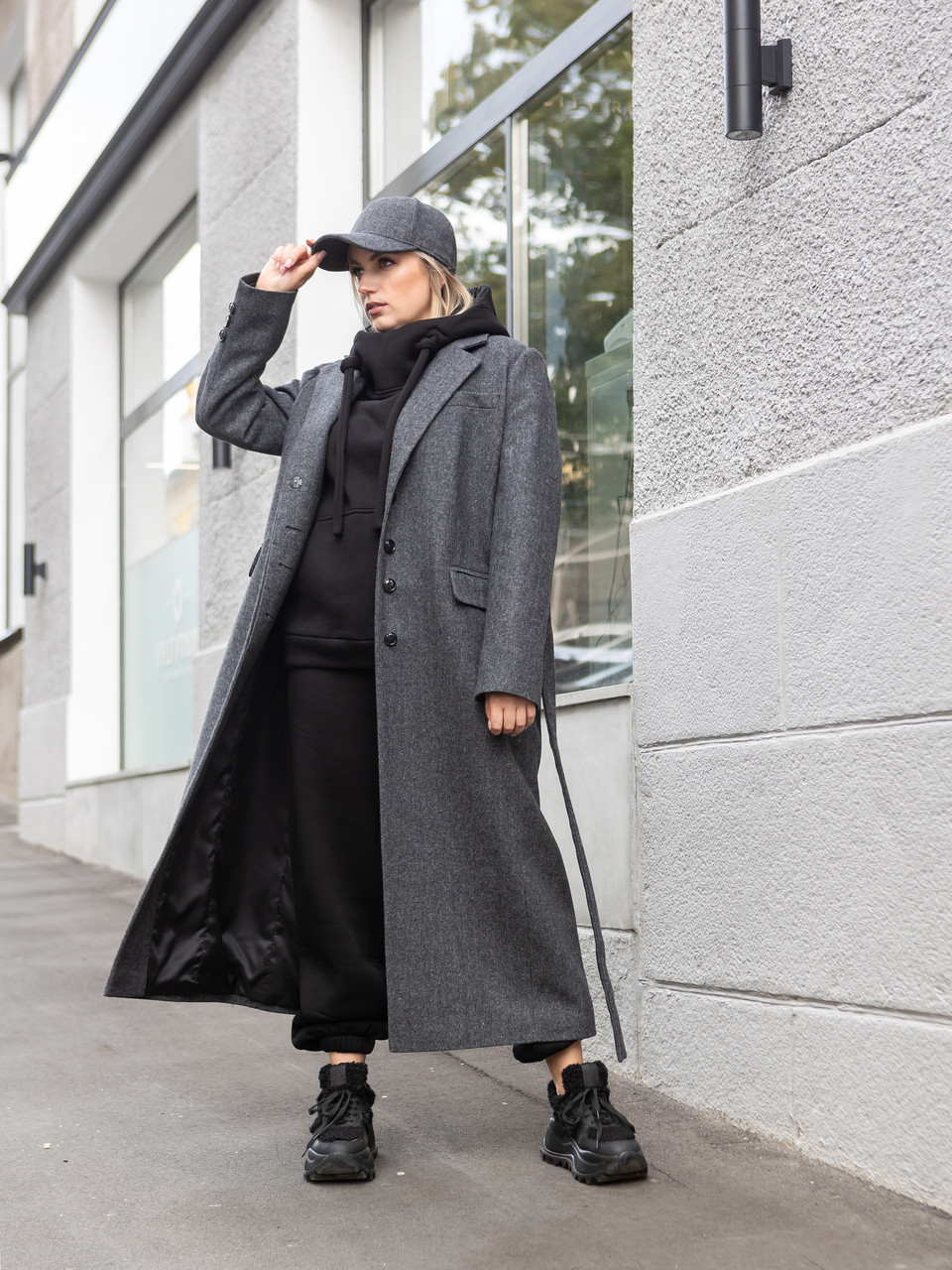 Пальто жіноче демісезонне Майлі сіре, фото 1