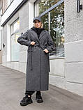 Пальто жіноче демісезонне Майлі сіре, фото 4