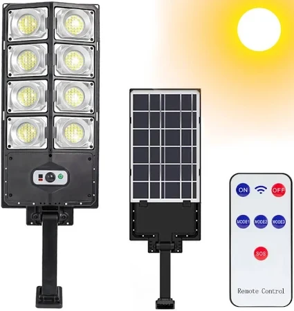 Акумуляторний вуличний світильник SSL W789A-4 — автономний LED-ліхтар на сонячній батареї з PIR-датчиком руху та пультом керування