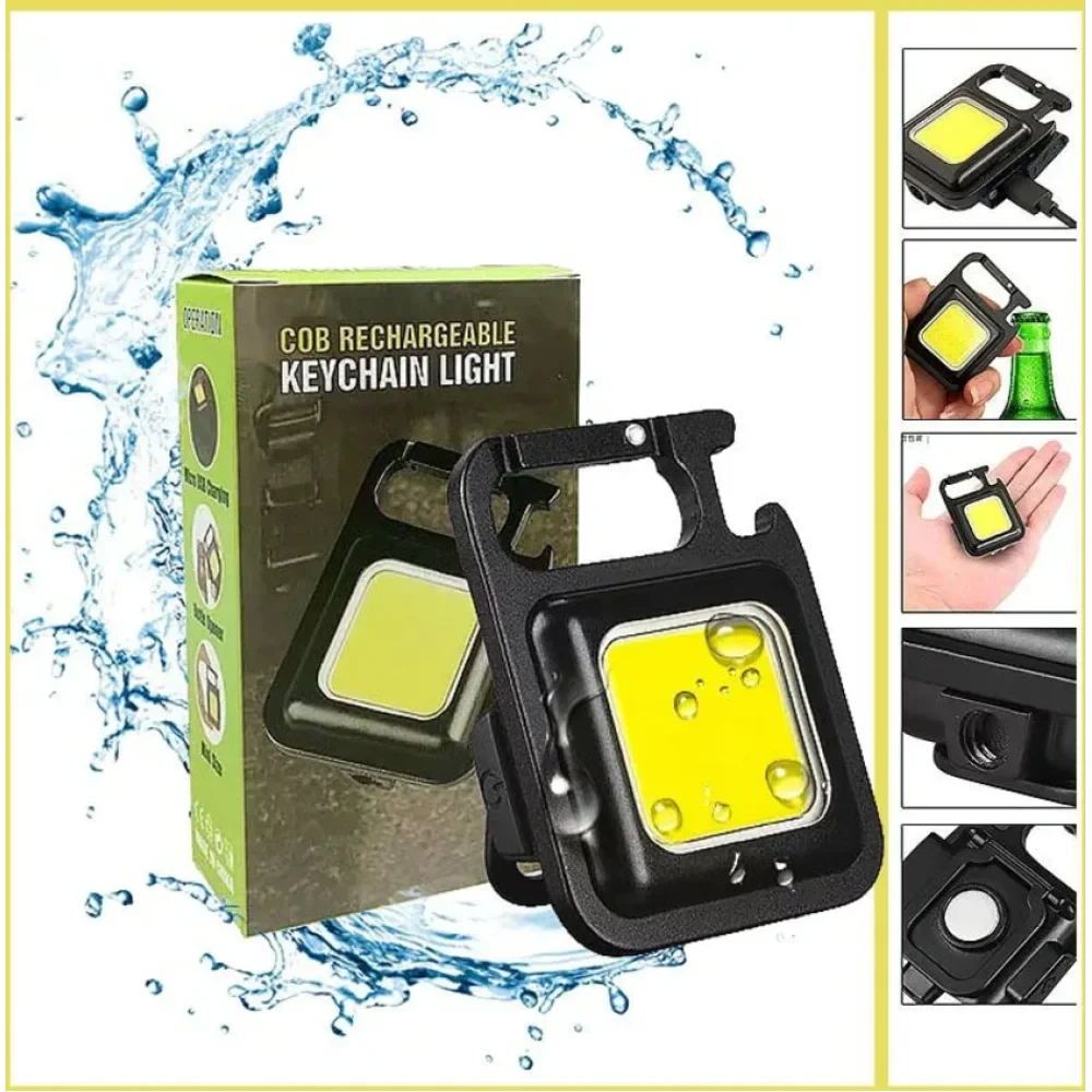 Кишеньковий брелок-ліхтарик на магніті 3 режими, USB, фото 1