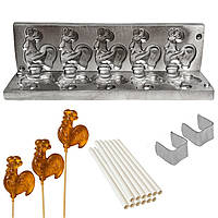 Форма для приготування карамелі льодяників та цукерок «Півники» з паличками