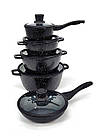 Набір каструль 12 предметів, мармурове покриття .
