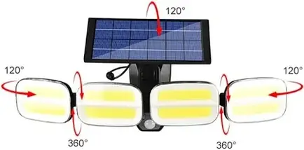 Вуличний ліхтар-прожектор BL KXK 601 Solar 240LED на сонячній батареї з датчиком руху та пультом ДК, автономне освітлення, фото 3