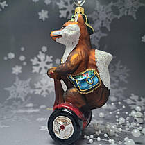 Скляна ялинкова прикраса Лисиця на сігвеї самокаті Impuls. асортимент як Irena, Komozja, фото 2