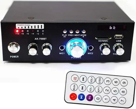 Підсилювач звуку UKC AMP 799 BT (Bluetooth,USB,SD,FM) 30 Вт для дому, авто та вечірок, компактний і потужний