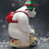 Скляна ялинкова прикраса Білий ведмідь на скутері Impuls. асортимент як Irena, Komozja, фото 5