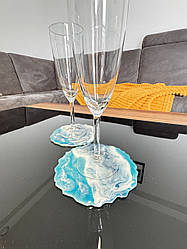 Підсклянники Море Resin Art ручної роботи з епоксидної смоли