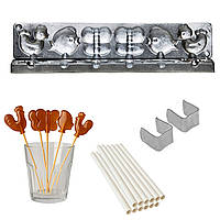 Форма для приготування карамелі льодяників та цукерок «Метелики та Курочки» з паличками