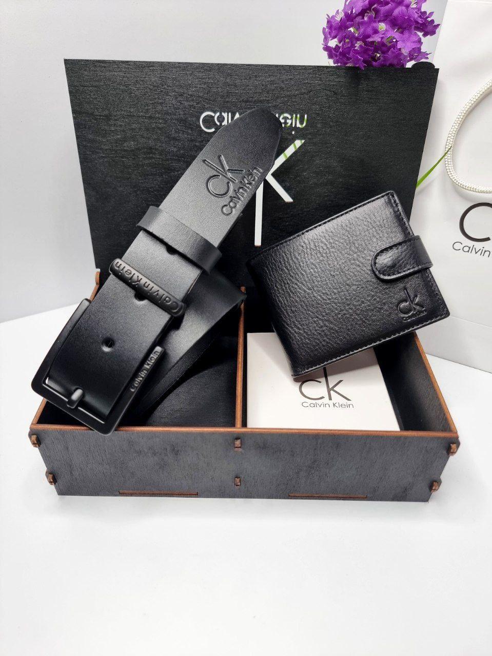 Подарунковий набір  Calvin Klein (Ремінь + Гаманець), фото 1