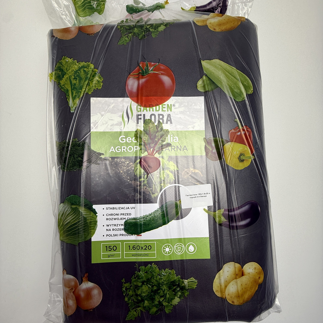 Агропак - Геотекстиль Garden Flora 150 г/м² 1.60 м  х 20 м Чорний Геотекстиль для саду та городу Геотекстильне полотно