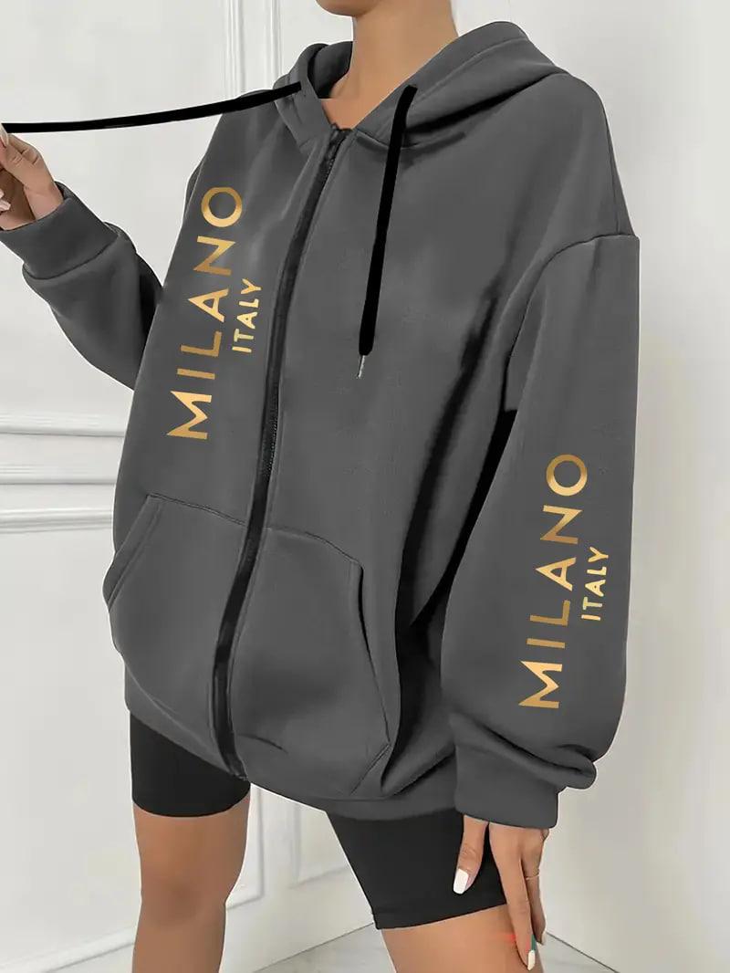 Жіноча стильна тепла толстовка на молнії Milano, фото 1