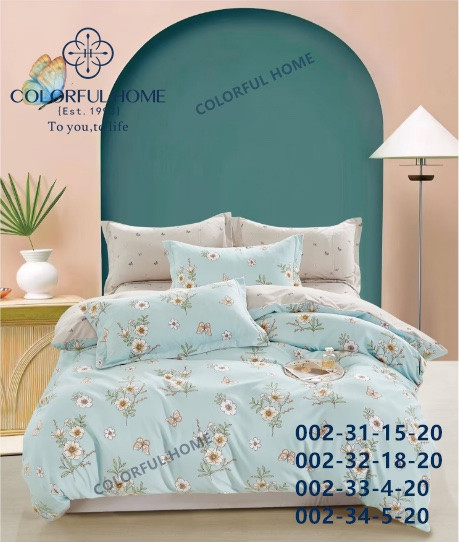 Постільна білизна фланелева байкова Colorfull Home євро розмір з простирадлом на гумці Breez, фото 1