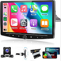 Универсальная автомагнитола 1Дин 4/64Гб с поворотным экраном 10" Android 13 универсальная авто магнитола
