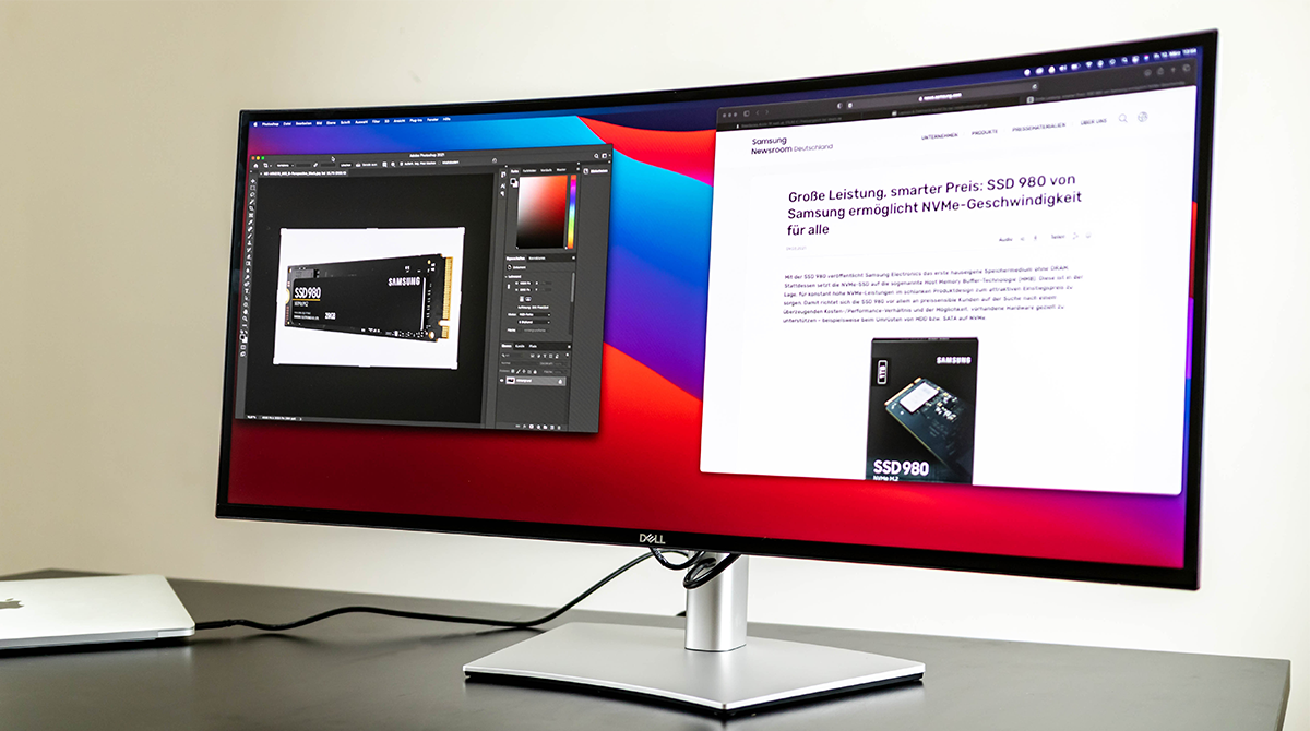 Монитор Dell UltraSharp U3421W 34" WQHD IPS Curved (3440×1440, USB-C 90 Вт PD, HDR, Height Adjust, фото 1