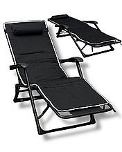 Крісло-ліжко розкладне з дихаючим матрацом і підголівником Leobro темно-сірий