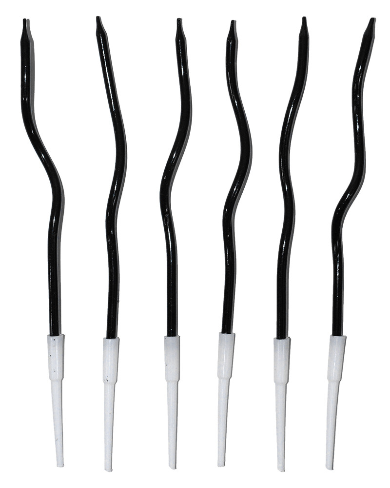 Свічки Зигзаг тонкі (чорні) 6 од