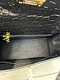 Шкіряна сумка фактура крокодил, золотиста фурнітура, 28см КТ-814-28 Чорна, фото 3