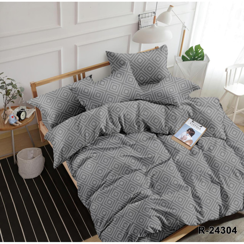 Карат Графіт - Бязь Gold - Євро комплект постільної білизни, фото 1