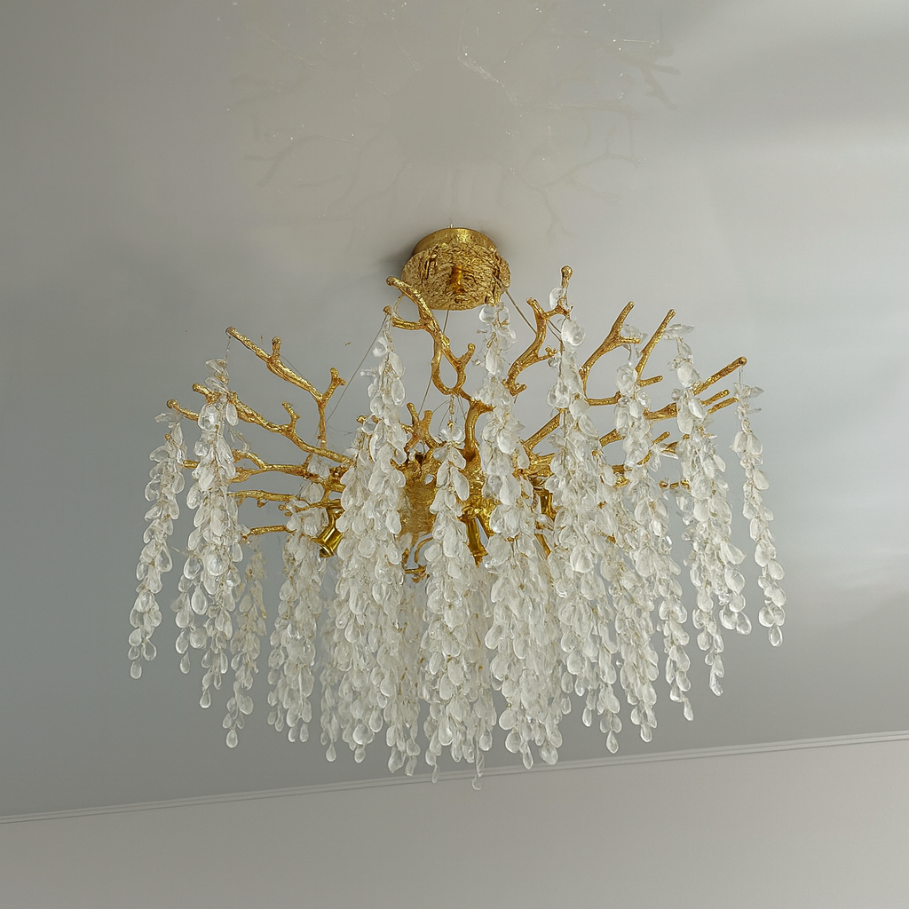 Люстра з підвісками для вітальні Linisoln цоколь E14 ламп 8 шт колір Золотистий 8077-600 D, фото 1