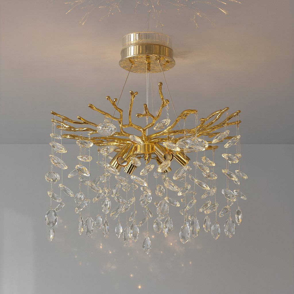 Сучасна люстра для спальні Linisoln цоколь E14 ламп 6 шт колір Золотистий 8076-500 D, фото 1