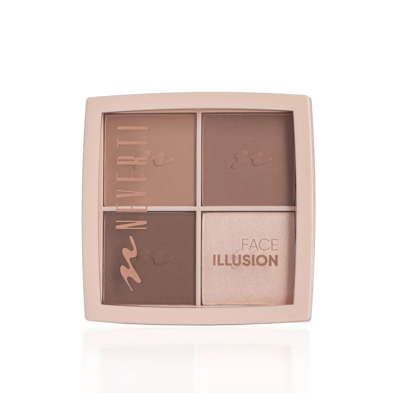 Палетка контуринг та хайлайтер Neverti ILLUSION MIX NP208 - 001 (4*3,5g), фото 1