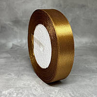 Атласна стрічка 2 см, колір-коричневий, арт 0546,  Бобіна 25 ярдів (≈22,5 м), Коричневий