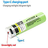 Акумулятор 18650, LiitoKala USB-34B, 3400mah, з вбудованим USB портом для заряджання, захист, ОРИГІНАЛ, фото 3